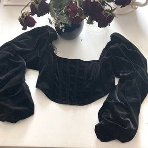 missguided crop corset top — luxurious velvet